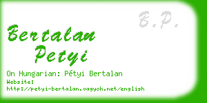 bertalan petyi business card
