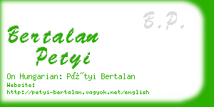 bertalan petyi business card